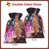 MyPiky Dollar Sign Money Print Christmas Gift Bags Gift Wrap Bags Storage Bag Package Drawstring Gift Bag For Party Holiday view 2