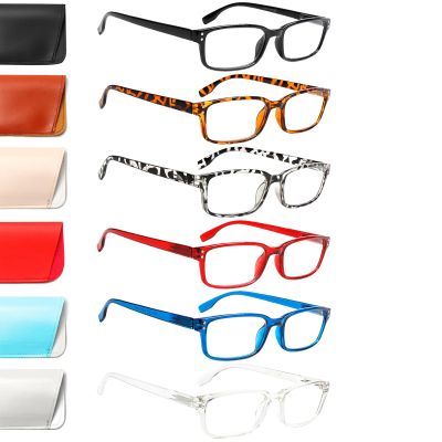 Kerecsen 6-Pack Reading Glasses Blue Light Blocking,Spring Hinge Readers for Men Women,Computer Eyeglasses (6 Mix Color-6, 1.00, x)