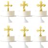 12PCS Acrylic Cross Cake Topper Picks for Baby Shower Birthday Party Decorations Christian Religious Party Decoration Supplies/Baptism First Holy Communion Party Decorations Supplies (12PCS Cross) view 1