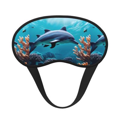 Beautiful Underwater World Dolphins Coral Print Travel Yoga Meditation Washable and Comfortable Breathable Blackout Sleep Mask