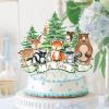 12Pcs Woodland Cake Topper, Woodland Animals Baby Shower Decorations, Woodland Toppers Forest Animal Baby Shower Decorations Boy Girl Party Supplies view 3