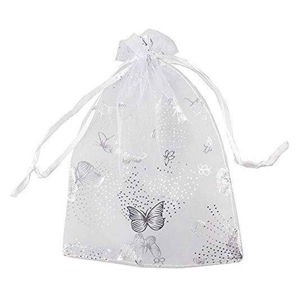 100Pcs 9X12cm Organza Jewelry Pouch Candy Pouch Drawstring Wedding Favor Bags White - Assortment Gasket Kit