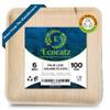 100 Pack 6" Square Bamboo Plates Disposable - Compostable Palm Leaf Style Plates for Appetizers, Cocktails, and Desserts, Strong, Sustainable, Decorative, Birthday, Camping, Outdoor BBQ, Picnic view 1
