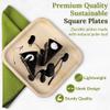 100 Pack 6" Square Bamboo Plates Disposable - Compostable Palm Leaf Style Plates for Appetizers, Cocktails, and Desserts, Strong, Sustainable, Decorative, Birthday, Camping, Outdoor BBQ, Picnic view 2