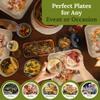 100 Pack 6" Square Bamboo Plates Disposable - Compostable Palm Leaf Style Plates for Appetizers, Cocktails, and Desserts, Strong, Sustainable, Decorative, Birthday, Camping, Outdoor BBQ, Picnic view 3