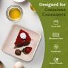 100 Pack 6" Square Bamboo Plates Disposable - Compostable Palm Leaf Style Plates for Appetizers, Cocktails, and Desserts, Strong, Sustainable, Decorative, Birthday, Camping, Outdoor BBQ, Picnic view 4