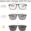 Sports Outdoor Aluminum Magnesium Ultra-Light Color-Changing Multi-Focal Reading Glasses, Anti-Blue Light Presbyopia Glasses (2Pcs-D,3.5X) view 3