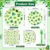96 Pieces St. Patrick's Day Tableware Set - Shamrock Disposable Dinnerware with Clover Design Plates, Napkins, and Forks for Irish Celebrations and Festive Gatherings, Serves 24 Guests view 2