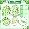 96 Pieces St. Patrick's Day Tableware Set - Shamrock Disposable Dinnerware with Clover Design Plates, Napkins, and Forks for Irish Celebrations and Festive Gatherings, Serves 24 Guests view 3