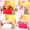 Geyoga 12 Pcs Mother's Day Flower Bags Boxes for Arrangements Kraft Paper Floral Wrapping with Handle Waterproof for Graduation Anniversary Fresh Flowers Bouquets Gift Bags(4 Colors) view 3