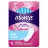 Always, Panty Liners No Feel Protection Thin Regular, 72 Count view 1