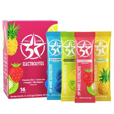 5 STAR Electrolytes - Electrolyte Powder Drink Mix for Rapid Hydration | 16 Single Serve Stickpacks, Real Fruit Flavors, Clean Ingredients, Non-GMO, Gluten Free, Variety Pack