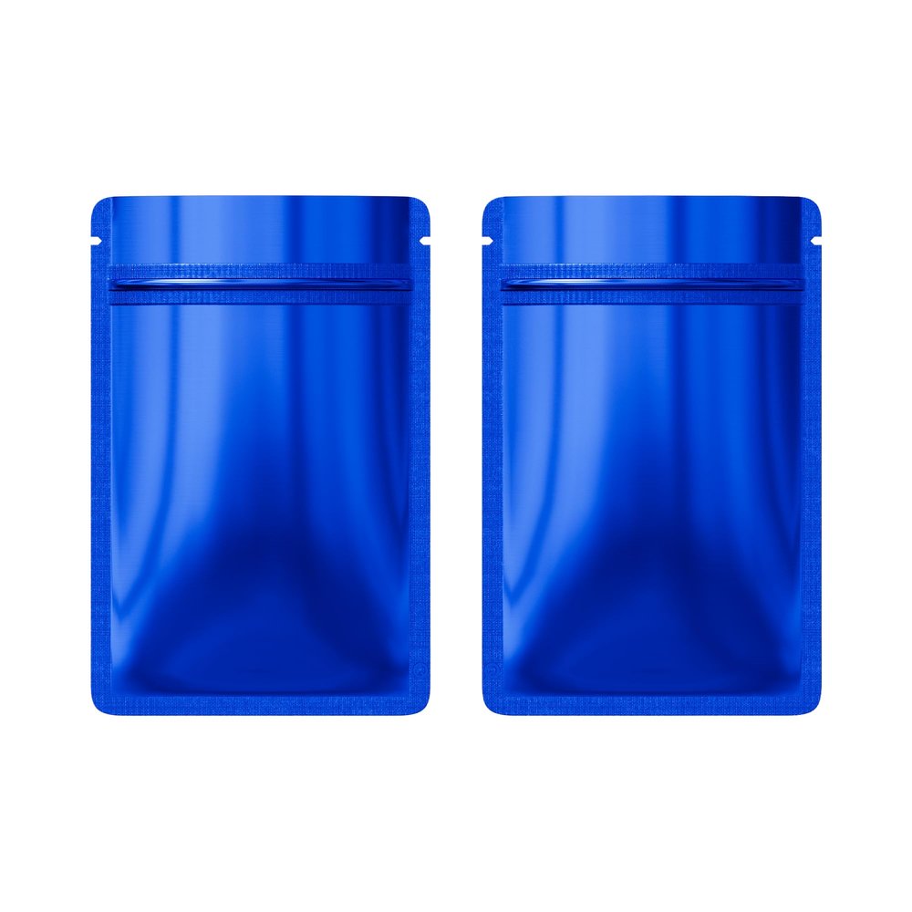 Double-Sided Glossy Blue Resealable Zipper Seal Lock Packaging Flat Smell Proof Bags for Small Business, Home Use, Food Packaging, Beauty Storage Bags (500, 2.95 inch x 3.94 inch)