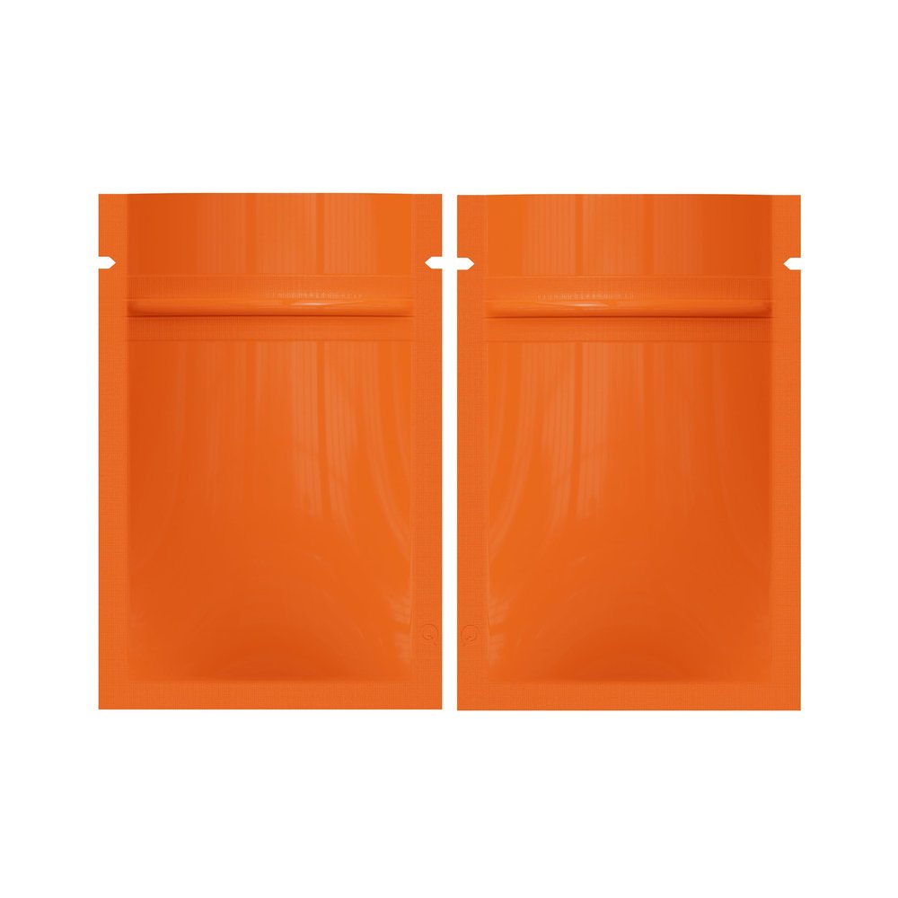 Double-Sided Glossy Orange Resealable Zipper Seal Lock Packaging Flat Smell Proof Bags for Small Business, Home Use, Food Packaging, Beauty Storage Bags (500, 2.36 inch x 3.54 inch)