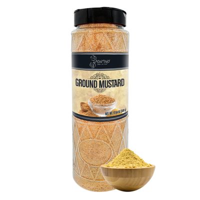 Pontino Ground Mustard - Yellow Mustard Powder - Mustard Seed Powder for Seasoning & Cooking - All Natural & Non-GMO - 17.63oz (500g)