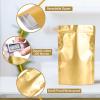 100 Pack Mylar Smell Proof Bags, Resealable Gold Stand Up Pouch Bags Foil Sealable Bags for Packaging, 4.77.8 Inch view 3