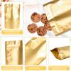 100 Pack Mylar Smell Proof Bags, Resealable Gold Stand Up Pouch Bags Foil Sealable Bags for Packaging, 5.57.8 Inch view 2