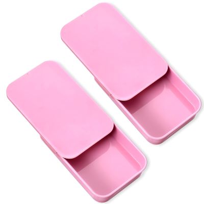 2 Pack Dental Floss Holder Refillable Portable Floss Pick Holder Container Travel Floss Picks Case Dental Floss Dispenser Toothpick Holder Glide Travel Floss Box for Travel Dates Dinners Hotels Pink