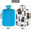 Hsnar Hot Water Bottle with Bears Trees Cover 2L Hot Water Bag for Hot and Cold Compress Hand Feet Warmer PVC Hot Water Bottles for Cramps Pain Relief view 2