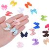 M METERXITY 50-Pack Mini Craft Ribbon Bow 1x1 Inch Checkered Fabric Satin Ribbon Bows Boutique for Craft DIY/Treat Bags/Hair Bow Sewing/Wedding/Birthday/Party/Christmas [Medium Pink] view 2