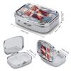 Square Pill Box Denmark Danish Flag Pill Case 2 Compartment Medicine Pill Organizer for Purse & Pocket Portable Travel Pillbox Medicine Vitamin Cod Liver Oil Storage Box Organizer view 2