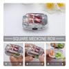 Square Pill Box Denmark Danish Flag Pill Case 2 Compartment Medicine Pill Organizer for Purse & Pocket Portable Travel Pillbox Medicine Vitamin Cod Liver Oil Storage Box Organizer view 3
