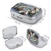 Square Pill Box Otters Pill Case 2 Compartment Medicine Pill Organizer for Purse & Pocket Portable Travel Pillbox Medicine Vitamin Cod Liver Oil Storage Box Organizer view 2