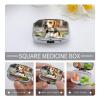 Square Pill Box Ovely Pet Dog Beagle Pill Case 2 Compartment Medicine Pill Organizer for Purse & Pocket Portable Travel Pillbox Medicine Vitamin Cod Liver Oil Storage Box Organizer view 3