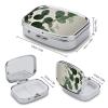 Square Pill Box Eucalyptus Leaves Pill Case 2 Compartment Medicine Pill Organizer for Purse & Pocket Portable Travel Pillbox Medicine Vitamin Cod Liver Oil Storage Box Organizer view 2