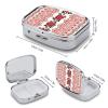 Square Pill Box Ukrainian Embroidery Style Rose Pill Case 2 Compartment Medicine Pill Organizer for Purse & Pocket Portable Travel Pillbox Medicine Vitamin Cod Liver Oil Storage Box Organizer view 2