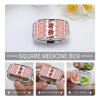 Square Pill Box Ukrainian Embroidery Style Rose Pill Case 2 Compartment Medicine Pill Organizer for Purse & Pocket Portable Travel Pillbox Medicine Vitamin Cod Liver Oil Storage Box Organizer view 3