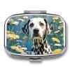 Square Pill Box Cute Dalmatian Pill Case 2 Compartment Medicine Pill Organizer for Purse & Pocket Portable Travel Pillbox Medicine Vitamin Cod Liver Oil Storage Box Organizer view 1