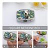 Square Pill Box Cute Dalmatian Pill Case 2 Compartment Medicine Pill Organizer for Purse & Pocket Portable Travel Pillbox Medicine Vitamin Cod Liver Oil Storage Box Organizer view 3