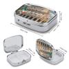 Square Pill Box Roman Colosseum Italian Flag Pill Case 2 Compartment Medicine Pill Organizer for Purse & Pocket Portable Travel Pillbox Medicine Vitamin Cod Liver Oil Storage Box Organizer view 2