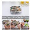 Square Pill Box Roman Colosseum Italian Flag Pill Case 2 Compartment Medicine Pill Organizer for Purse & Pocket Portable Travel Pillbox Medicine Vitamin Cod Liver Oil Storage Box Organizer view 3