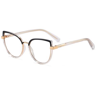Blue Light Blocking Glasses Female Colorful Gradient Fashion Glasses Frame Women Eyeglasses Tr90, Black Clear Frame