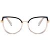 Blue Light Blocking Glasses Female Colorful Gradient Fashion Glasses Frame Women Eyeglasses Tr90, Black Clear Frame view 2