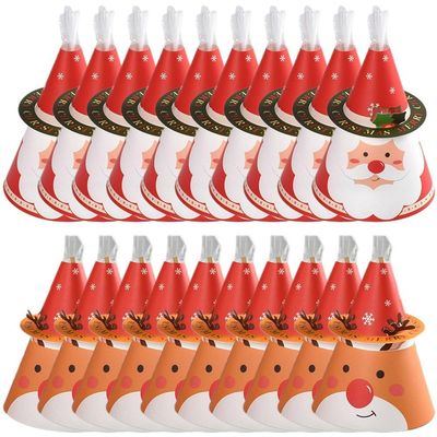 Luxylei Christmas Candy Boxes 20 Pcs Cute Santa Claus Reindeer Christmas Boxes DIY Holiday Party Favor Gift Boxes Xmas Supplies