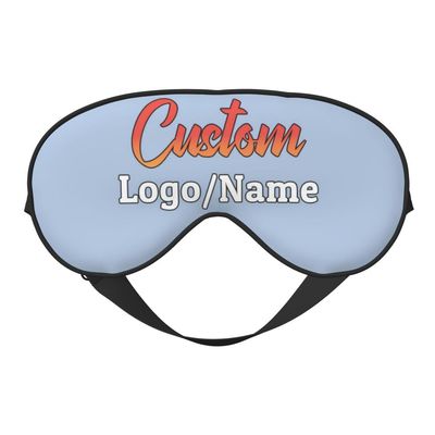 Custom Sleep Mask with Photo Text Logo, Customized Blackout Eye Cover with Adjustable Strap for Travel Offices, LightSteelBlue