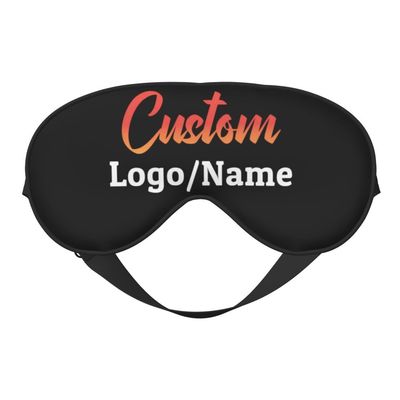 Custom Funny Sleep Mask for Men Women Add Your Picture Logo Text, Personalized Blackout Eyes Cover for Sleeping, Travel, Airplane, Office Rest, Black