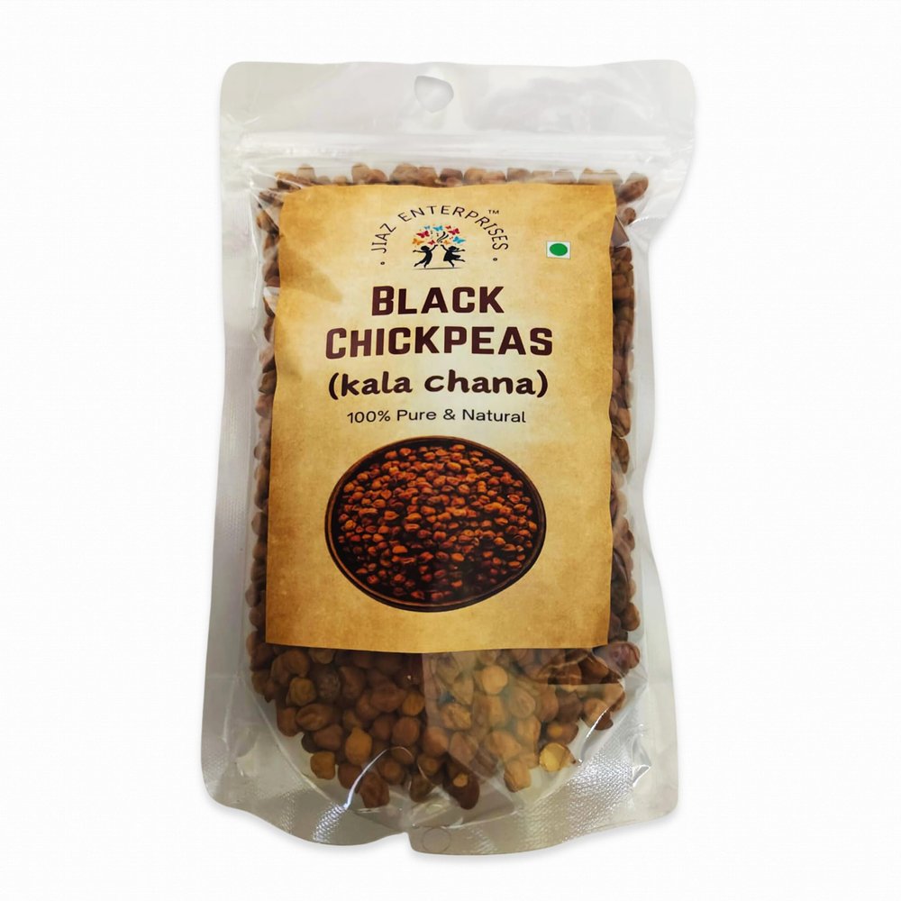 Jiaz Enterprises Kala Chana (Desi Chickpeas Chana with skin) 17.6 Oz (500g) ~ Black Chickpeas | All Natural | Gluten Friendly | NON-GMO | Kosher | Vegan | Indian Origin