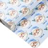 Custom Name Santa Wrapping Paper for Boy Blue Santa Claus Gift Wrap Roll Baby Boy Christmas Wrapping Paper son Blue Xmas Wrap view 1