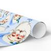 Custom Name Santa Wrapping Paper for Boy Blue Santa Claus Gift Wrap Roll Baby Boy Christmas Wrapping Paper son Blue Xmas Wrap view 4