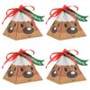EUBUY 50 PCS Christmas Candy Boxes, Triangle Paper Gift Wrap Boxes with Ribbons and Card, Christmas Treat Gift Boxes for Packaging Candies Biscuits Cookies Chocolates Party Favor view 1