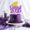 Purple Glitter Class of 2025 Cake Topper, Congratulations/Congrats 2025 Grad, 2025 High School College University Graduate Graduation Party Decorations Supplies view 3