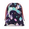 BGSHJVF Glittery Pretty Pattern Print Holiday Drawstring Gift Bags,Christmas Gift Wrapping Sacks Pouches For Xmas Presents Party Favor view 2