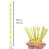 100 Pack Disposable Lemonade Paper Straws, Biodegradable Yellow Striped Drinking Straws for Cocktail Birthday DIY Arts Crafts view 2