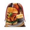BGSHJVF Chicken Leg Burger Drink Print Holiday Drawstring Gift Bags,Christmas Gift Wrapping Sacks Pouches For Xmas Presents Party Favor view 2