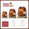 BGSHJVF Chicken Leg Burger Drink Print Holiday Drawstring Gift Bags,Christmas Gift Wrapping Sacks Pouches For Xmas Presents Party Favor view 4