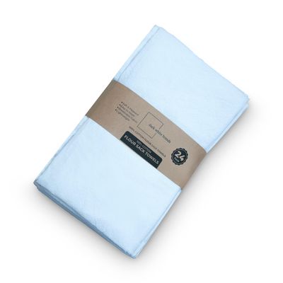 Dark White Flour Sack Towels 24 Pack, 28x28 Inch 100% Cotton Kitchen Dish Towels - Highly Absorbent, Lint-Free Tea Towels for Kitchen Drying, Baking & Sourdough, Cotton Dish Cloths - White
